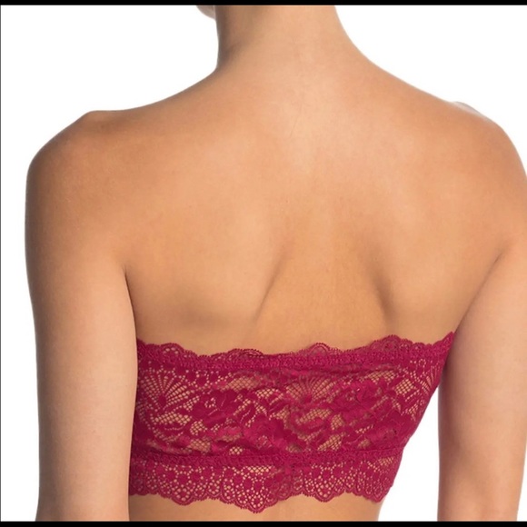 Free People “Lacey Looks” Bandeau Burgundy NWT - Picture 2 of 6